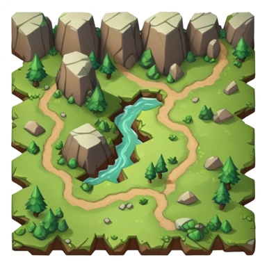 RPG mountain terrain tile top-down view sticker