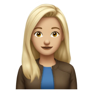 brune clair meche blonde cheveux aux epaules yeux bleus  sticker