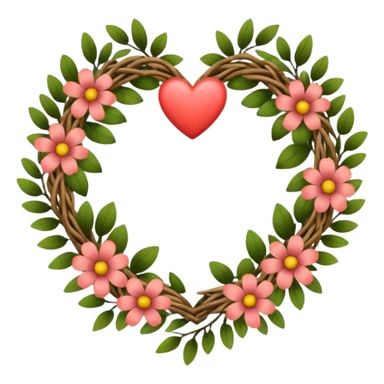 nature wreath heart, boho beautiful  sticker