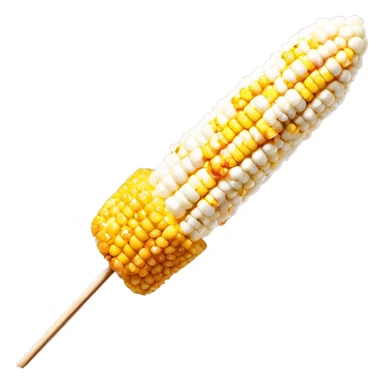Mexican street corn (elote) on a stick. creamy sauce, cheese, and chili powder for texture and color. sticker