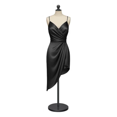 Strappy short black dress made of silk on a headless mannequin  sticker
