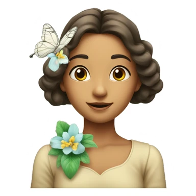 Mariposa junto a flor de Jasmín  sticker