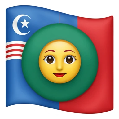emoji de bandera gitana azul verde y círculo SOLO DE COLO ROJO en el centro  sticker