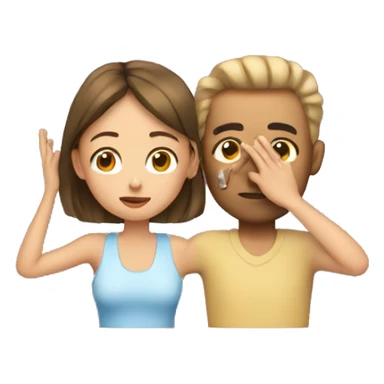 girl plucking mans eyebrows  sticker