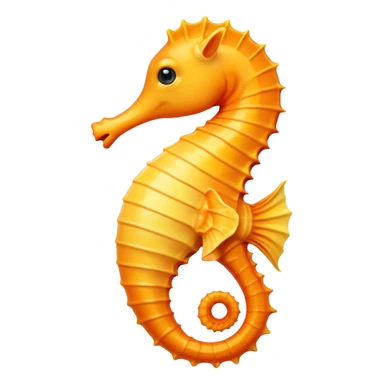 Orange seahorse with yellow underbelly facing left sticker