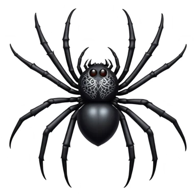 gothic spider, black and silver, mystical and ornate, no background sticker