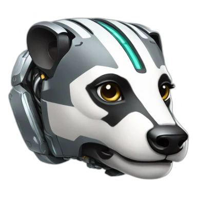 cyborg robotic badger sticker