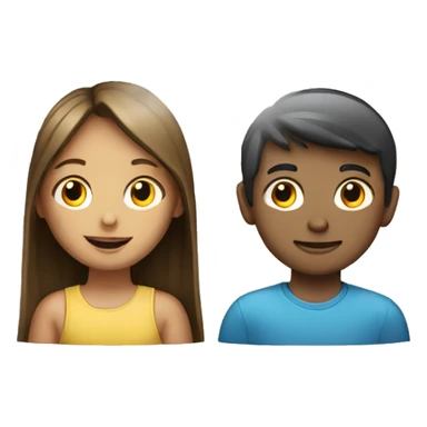 Girl and boy laptop with light above head sticker