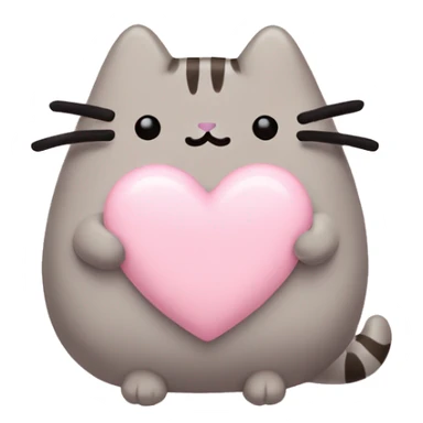 pusheen light pink heart sticker