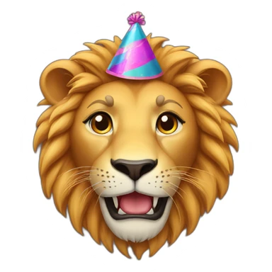 lion-with-birthday-hat sticker