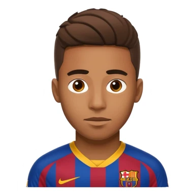 Lamine Yamal, Barcelona football club player, in the 2025 Barca kit, iOS style emoji, HD, precise details, expressive face sticker