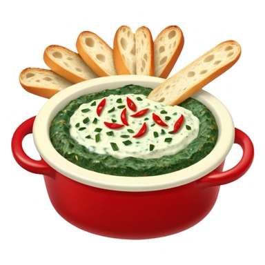 Spinach dip with baguette sticker