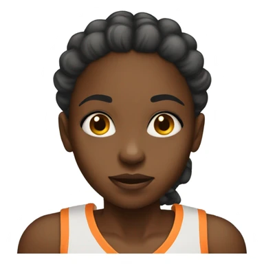 Black girl with basketball as a head sticker