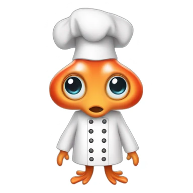 Squid wearing a chef hat sticker
