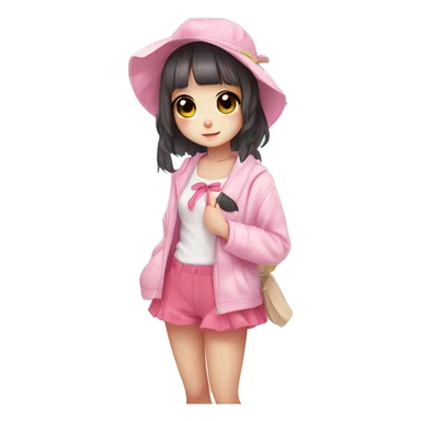 coquette shouju girl anime pink kawaii cute beachy panda sticker