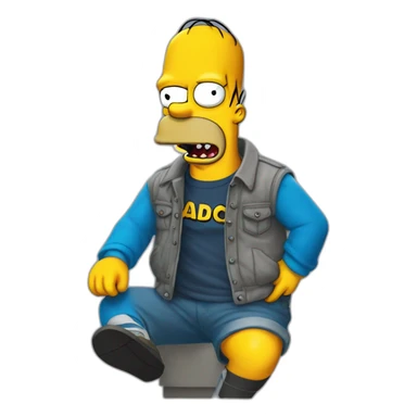 Homer Simpson with ACDC shirt sticker