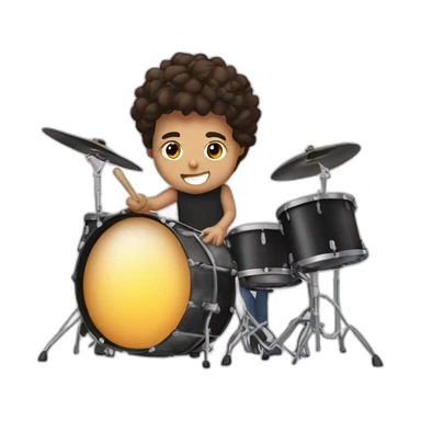 Joven moreno tocando una batería sticker