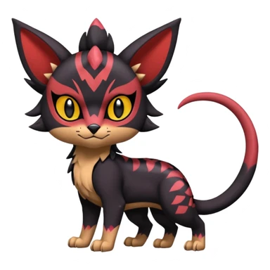 Dark edgy cute badass cool purdy Trico-Liepard-Noivern-Litten-Sprigatito-Pokémon-fusion-creature (full body) sticker