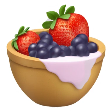 fruit yogurt bowl with strawberries and grapes sticker