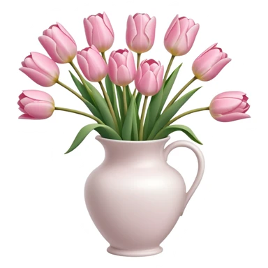 Light pink tulips in white vase sticker