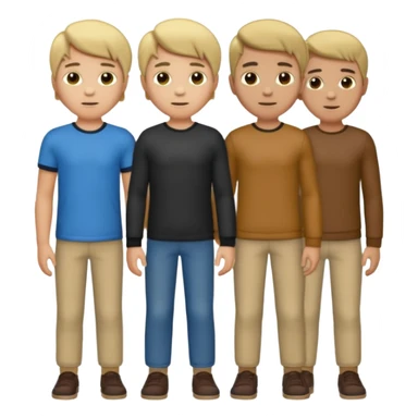 Cartagineses: un grupo de hombres jóvenes, pelo largo rubio y castaño, ropa buena, cara de niños de alrededor de unos 20/25 años.
cuerpo entero, de la época púnica sticker