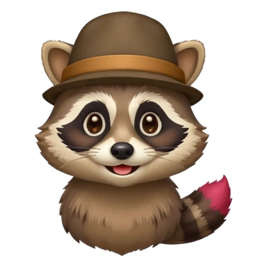 colorfull racoon with mustache sticker