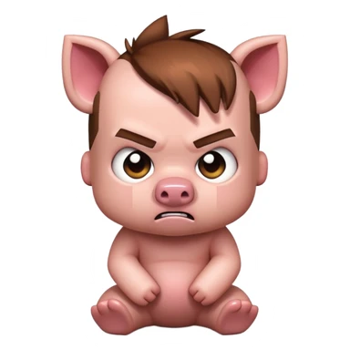 angry Minecraft baby Piglin sticker