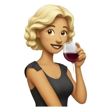Lady drinking wine sticker