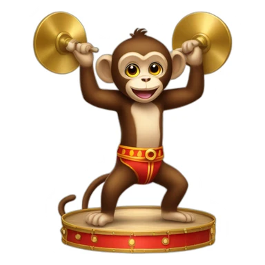 circus monkey using cymbals sticker