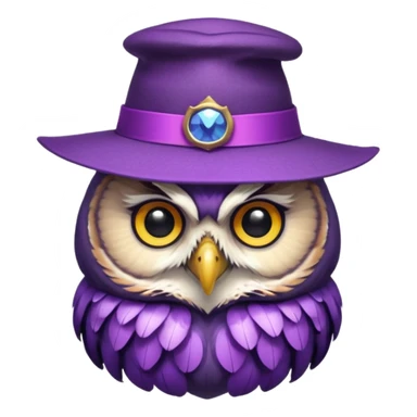 owl wear purple with hat sticker