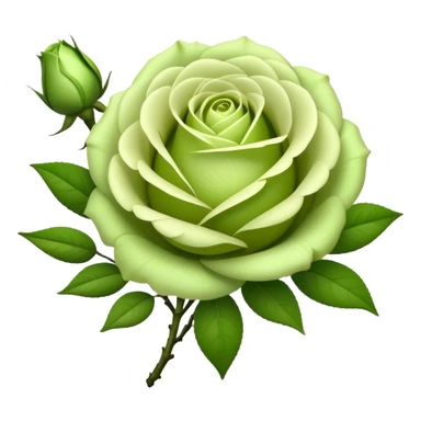 big bouquet Soft Green Tea Rose flower and bud, luxuriant, leaf, bud sticker