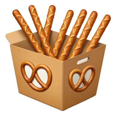 Pretzel sticks on food paper box sticker