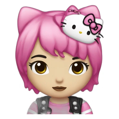 hello kitty emo black pink sticker