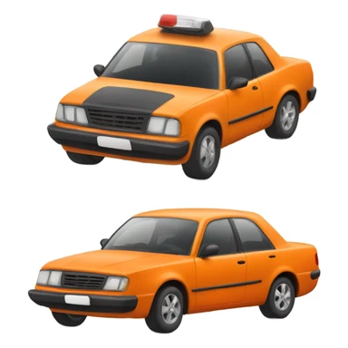 Driving orange car sticker