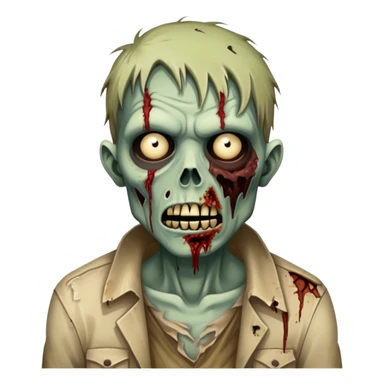 zombie character with decaying features and torn clothing sticker