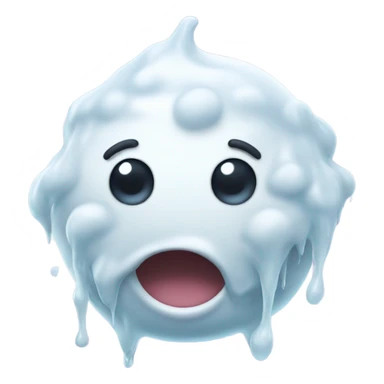 White slime with a happy emotion  sticker