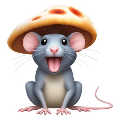 Smelly Rat with a mushroom hat  sticker