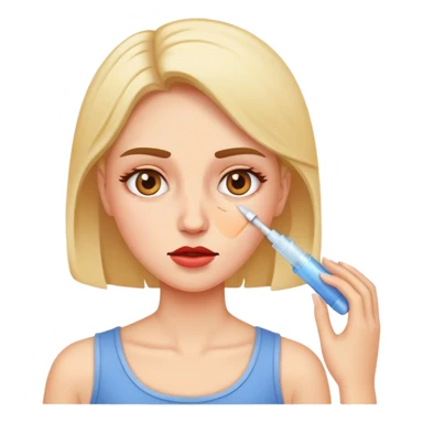 a woman who gets a shot in the face sticker