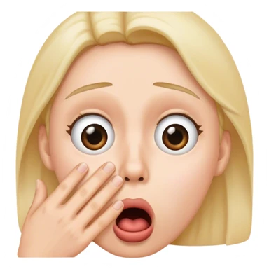shocked face with hand in front of mouth sticker