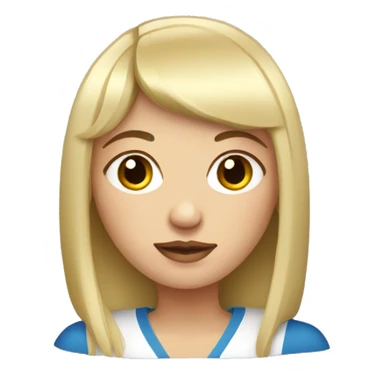 russian woman with long nails and short bangs sticker