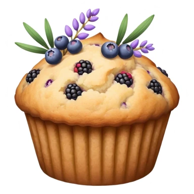 Lavender sprig muffin with berries sticker