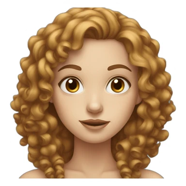 White Women, blue eyes, long brown curly hair sticker