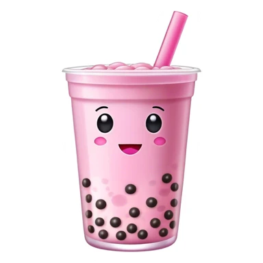 Pink boba tea   sticker