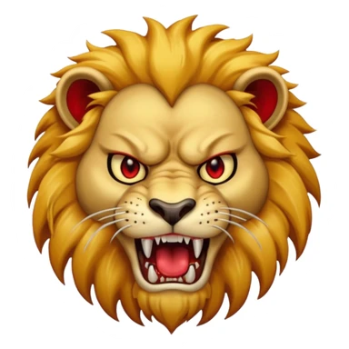 Angry lion with red eyes and dangerous teeth sticker