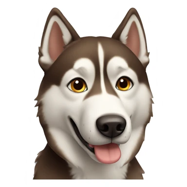 brown husky dog sticker