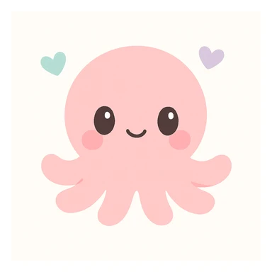 cute octopus with heart shapes, expressing love sticker