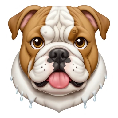 English bulldog with a permit in its mouth sticker