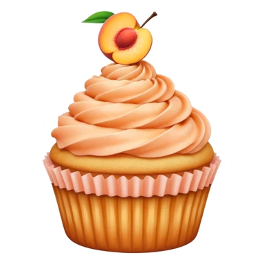 super realistic fancy peach cupcake sticker