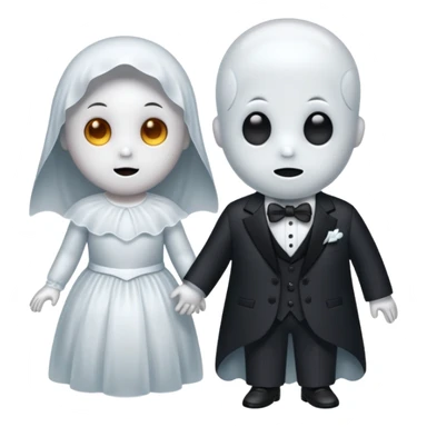 Cute ghost together his ghost girlfriend, style 1930s  sticker