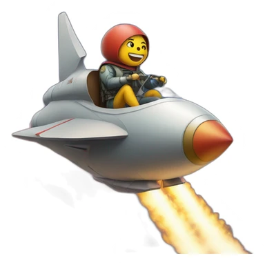 Netanjahu sitting on a Flying rocket of peace sticker